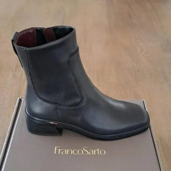 Franco Sarto Shoes - Franco Sarto Gracelyn Bootie - Color: Black Leather - Size: Women 7